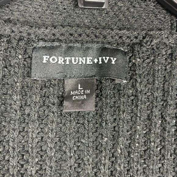 Fortune + Ivy Stitch Fix Long Open Cardigan Sweater Sz L Stripe Cozy Classic New - Picture 5 of 7